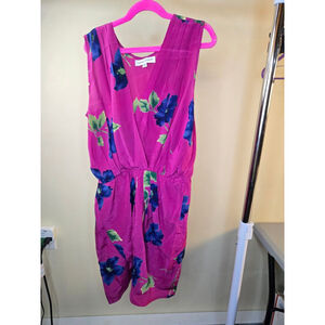 Women's Amanda Uprichard Fuchsia Blue Floral Silk Romper M